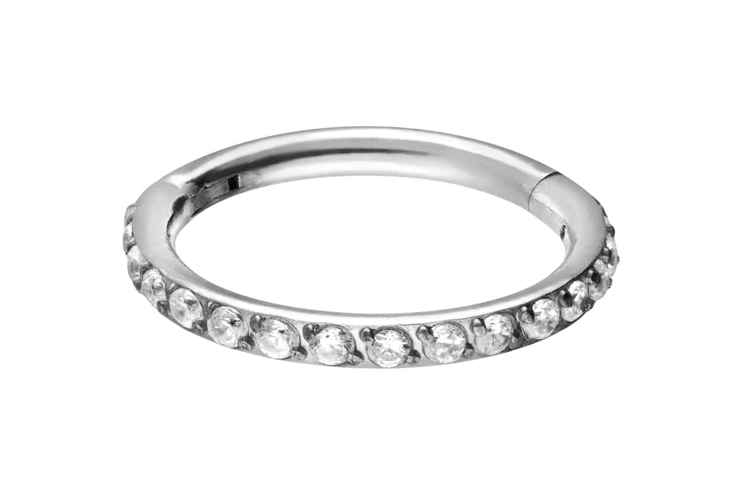 Titan Segmentring Clicker EINGEFASSTE KRISTALLE von Piercingline