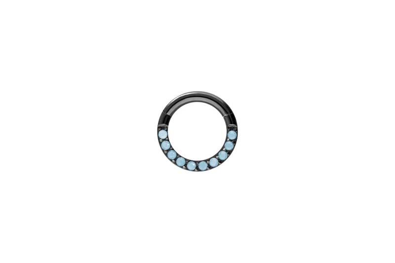 Titan Segmentring Clicker EINGEFASSTE SYNTHETISCHE TÜRKISE von Piercingline