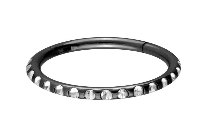 Titan Segmentring Clicker KRISTALLE + EPOXY von Piercingline