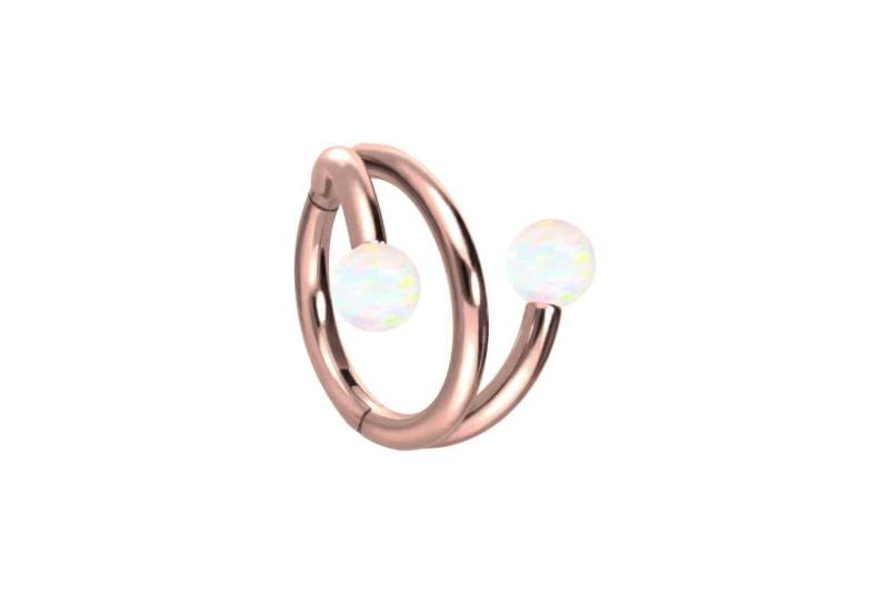 Titan Segmentring Clicker mit Innengewinde 3 RINGE + 2 SYNTHETISCHE OPALE von Piercingline