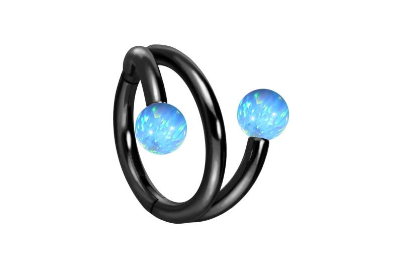 Titan Segmentring Clicker mit Innengewinde 3 RINGE + 2 SYNTHETISCHE OPALE von Piercingline