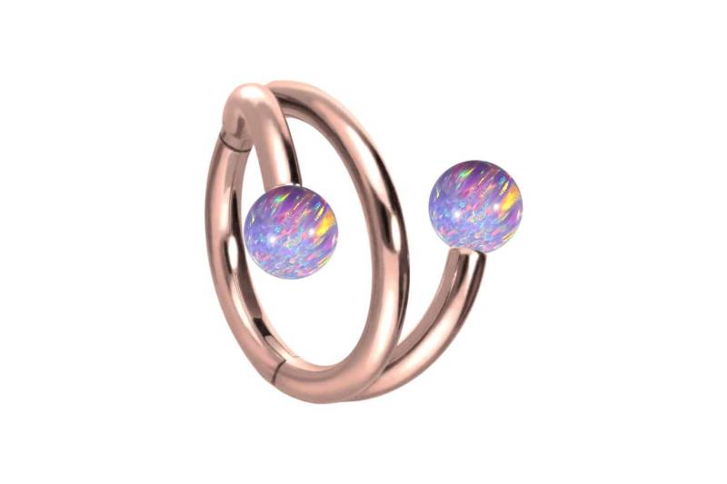 Titan Segmentring Clicker mit Innengewinde 3 RINGE + 2 SYNTHETISCHE OPALE von Piercingline