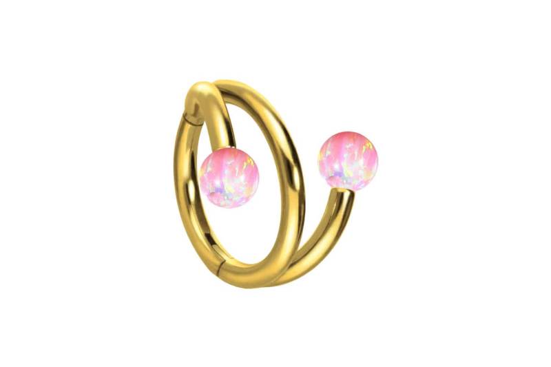 Titan Segmentring Clicker mit Innengewinde 3 RINGE + 2 SYNTHETISCHE OPALE von Piercingline