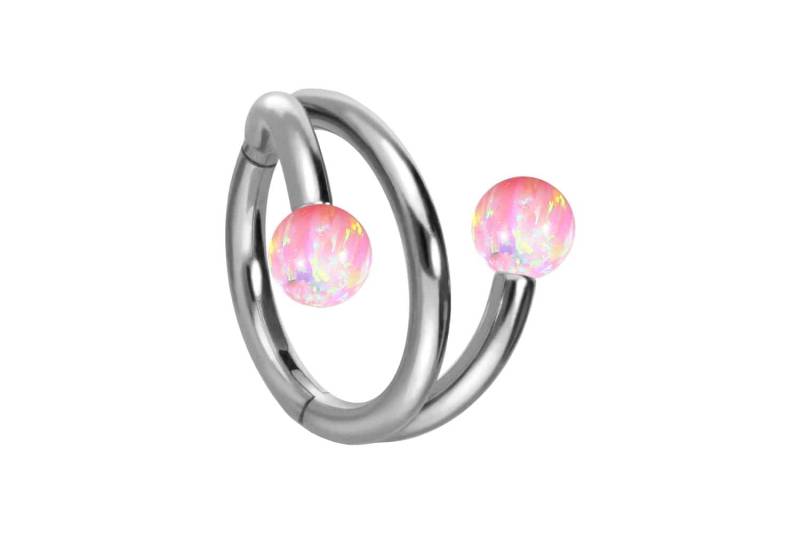 Titan Segmentring Clicker mit Innengewinde 3 RINGE + 2 SYNTHETISCHE OPALE von Piercingline