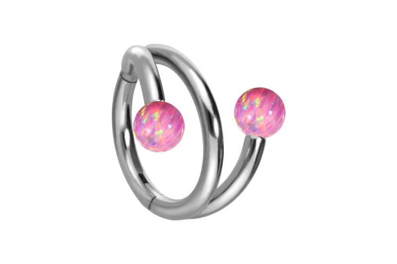 Titan Segmentring Clicker mit Innengewinde 3 RINGE + 2 SYNTHETISCHE OPALE von Piercingline