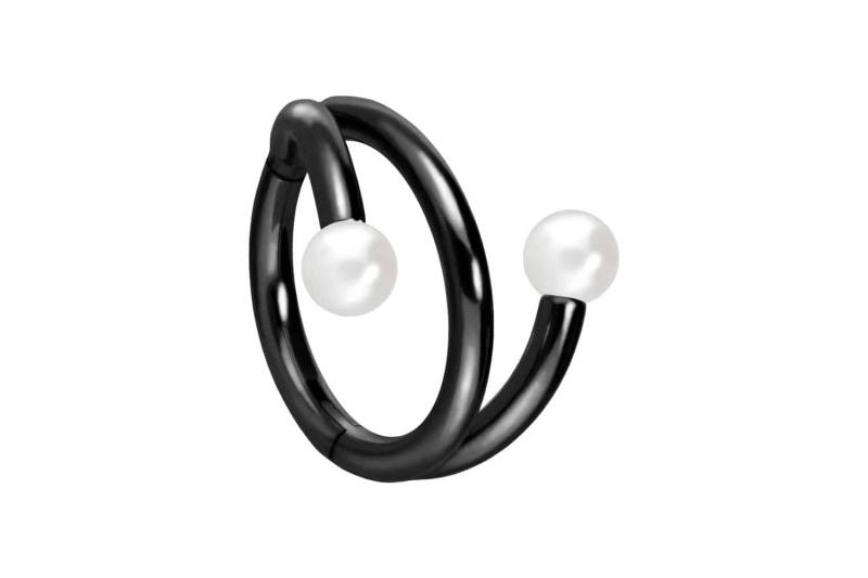 Titan Segmentring Clicker mit Innengewinde 3 RINGE + 2 SYNTHETISCHE PERLEN von Piercingline