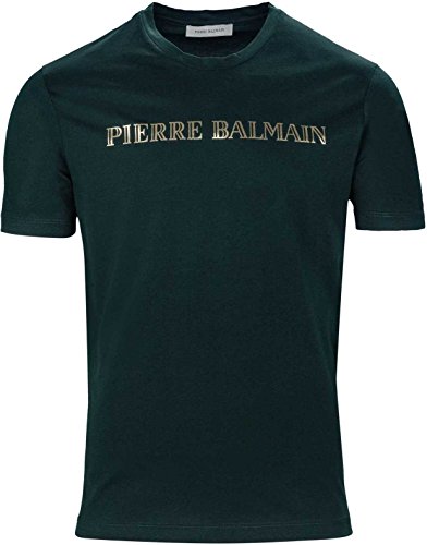 Pierre Balmain Herren Shirt Logo-T-Shirt Logo Patch T-Shirt, Farbe: Dunkelgruen, Größe: 52 von Pierre Balmain