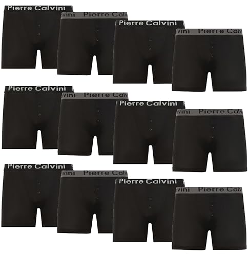 Pierre Calvini (6/12-Pack) Herren Boxershorts Mit Elastischem Bund | Button-Fly im Stretch-Fit-Design | Multipack von Pierre Calvini