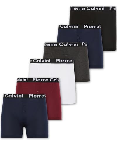 Pierre Calvini (6/12-Pack) Herren Boxershorts Mit Elastischem Bund | Button-Fly im Stretch-Fit-Design | Multipack von Pierre Calvini