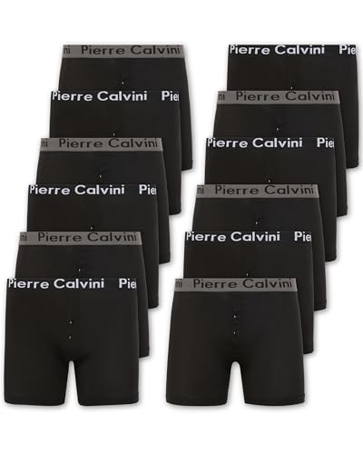 Pierre Calvini (6/12-Pack) Herren Boxershorts mit elastischem Bund | Herren Button-Fly Boxershorts im Stretch-Fit-Design | Herren-Boxershorts Multipack von Pierre Calvini