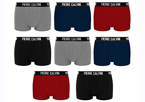 Pierre Calvini – Hipster Boxershorts, 8er Pack, Größe XXL, Bequeme und atmungsaktive Herren Unterwäsche, Baumwolle Unterhosen Männer in 8 Ausführungen, Basic Boxer (Mehrfarbig, XXL) von Pierre Calvini