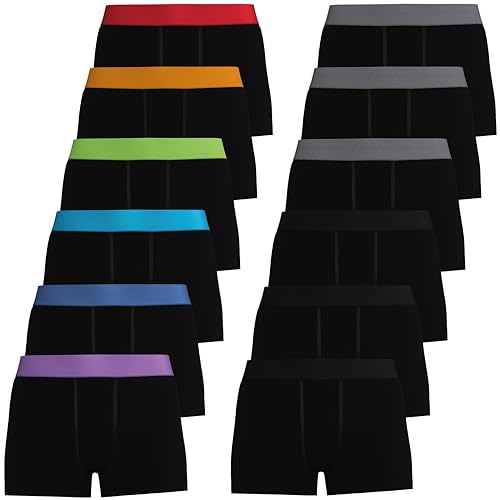 Pierre Calvini Jungen Boxershorts (Blau, 7-8), 122 - 128 EU, 12er Pack von Pierre Calvini