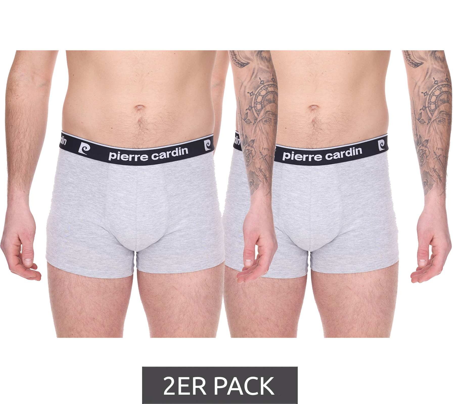 2er Pack Pierre Cardin Herren Baumwoll-Boxershorts Unterwäsche R808 6500 Grau von Pierre Cardin