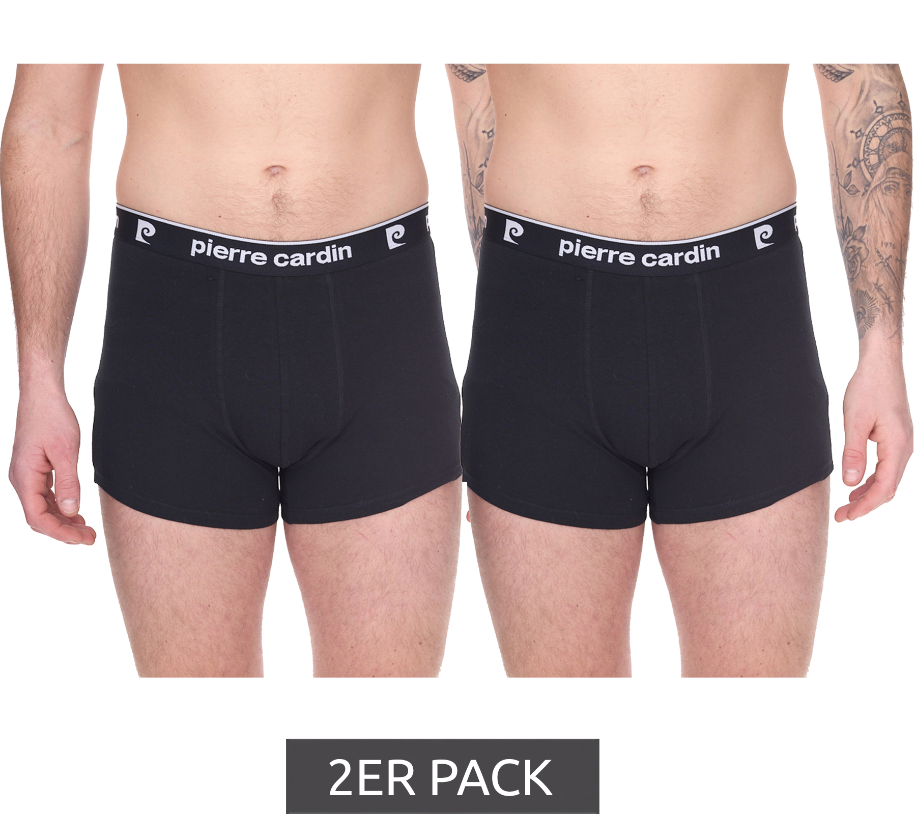 2er Pack Pierre Cardin Herren Baumwoll-Boxershorts Unterwäsche R808 6990 Schwarz von Pierre Cardin