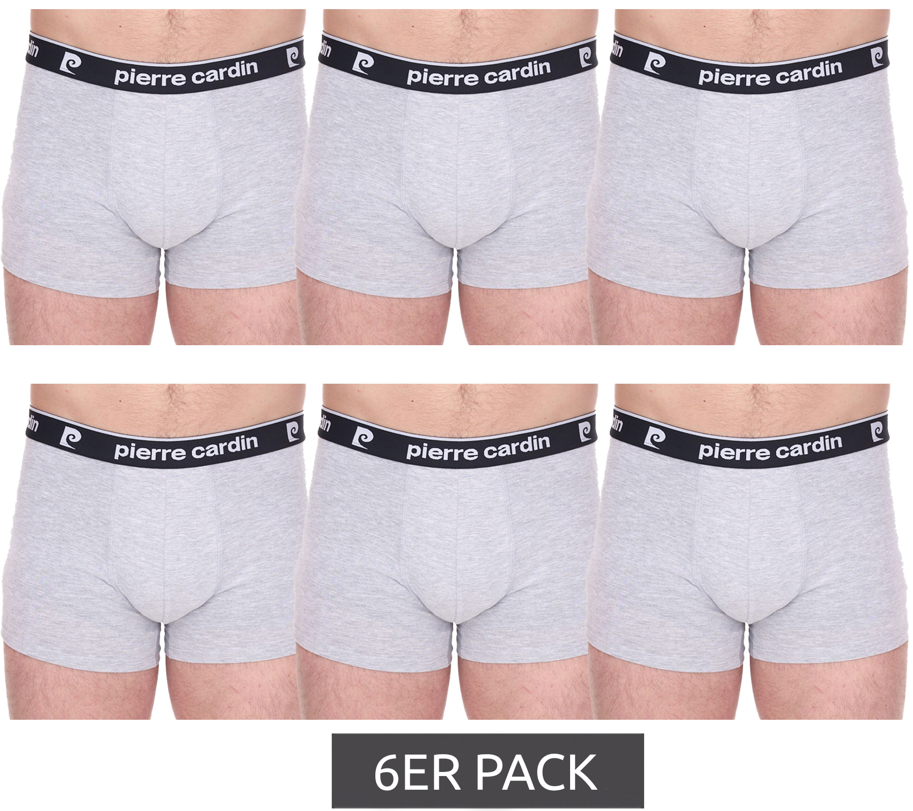 6er Pack Pierre Cardin Herren Baumwoll-Boxershorts Unterwäsche R808 6500 Grau von Pierre Cardin