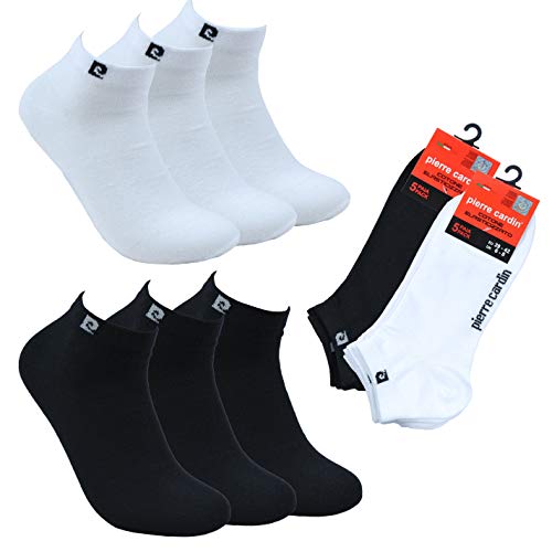 Pierre Cardin Sneaker Socken Herren (10er Pack) - Kurze Halbsocken Füßlinge Atmungsaktive Baumwolle - Schwarz, 39-42 EU von Pierre Cardin