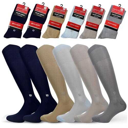 Pierre Cardin 6 Paar Herrensocken – 100 % Baumwolle Made in Italy Schottlandgarn – lange Herrensocken von hoher Qualität, Komfort, Eleganz und Weichheit, Einheitsgröße 40-45, mehrfarbig, 40-45 von Pierre Cardin