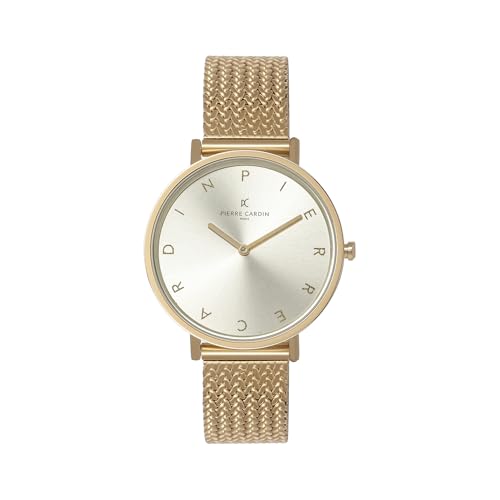 Pierre Cardin Belleville CBV.1145 Damenuhr mit analogem Zifferblatt, Farbe Champange, Goldfarben, Minimalistisch Pierre Cardin Belleville CBV.1145 Damenuhr mit analogem Zifferblatt, Farbe Champange, Goldfarben, Minimalistisch von Pierre Cardin