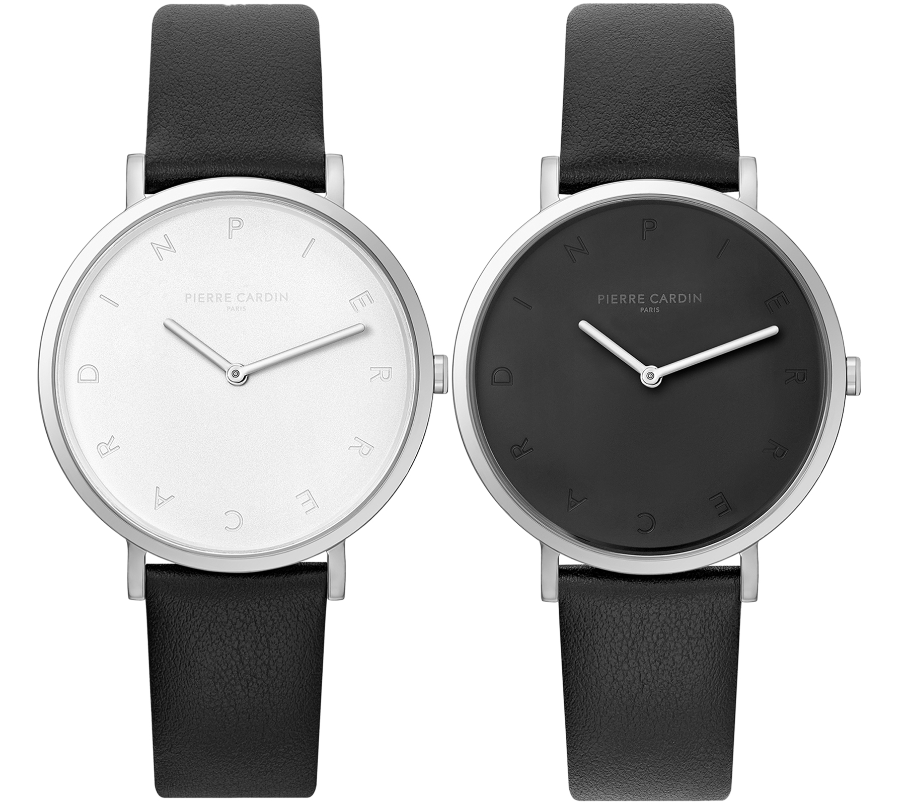 Pierre Cardin Damen Armband-Uhr mit Buchstaben der Marke als Ziffern analoge Quarz-Uhr mit Leder-Armband 3ATM 39mm CBV.100 Schwarz/Silber mit schwarzem oder weißem Zifferblatt Pierre Cardin Damen Armband-Uhr mit Buchstaben der Marke als Ziffern analoge Quarz-Uhr mit Leder-Armband 3ATM 39mm CBV.100 Schwarz/Silber mit schwarzem oder weißem Zifferblatt von Pierre Cardin