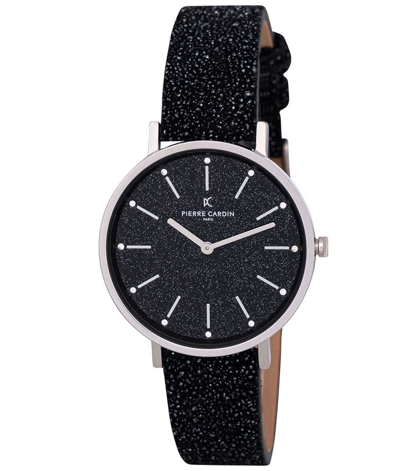 Pierre Cardin Damen Armband-Uhr mit Glitzer-Armband und Strasssteinen im Ziffernblatt analoge Quarz-Uhr mit Leder-Armband 3ATM 36mm CBV.1117 Schwarz/Silber Pierre Cardin Damen Armband-Uhr mit Glitzer-Armband und Strasssteinen im Ziffernblatt analoge Quarz-Uhr mit Leder-Armband 3ATM 36mm CBV.1117 Schwarz/Silber von Pierre Cardin