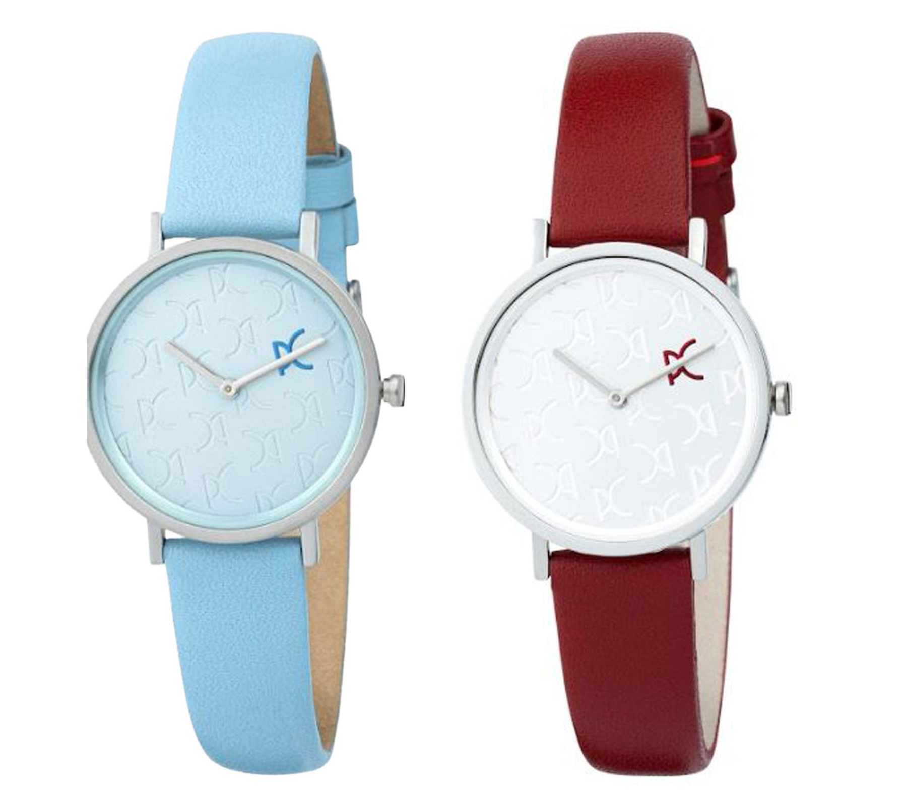 Pierre Cardin Damen Armband-Uhr mit Marken-Kürzel-Print analoge Quarz-Uhr mit Leder-Armband 3ATM 31mm CBV.1521 Blau oder Rot von Pierre Cardin