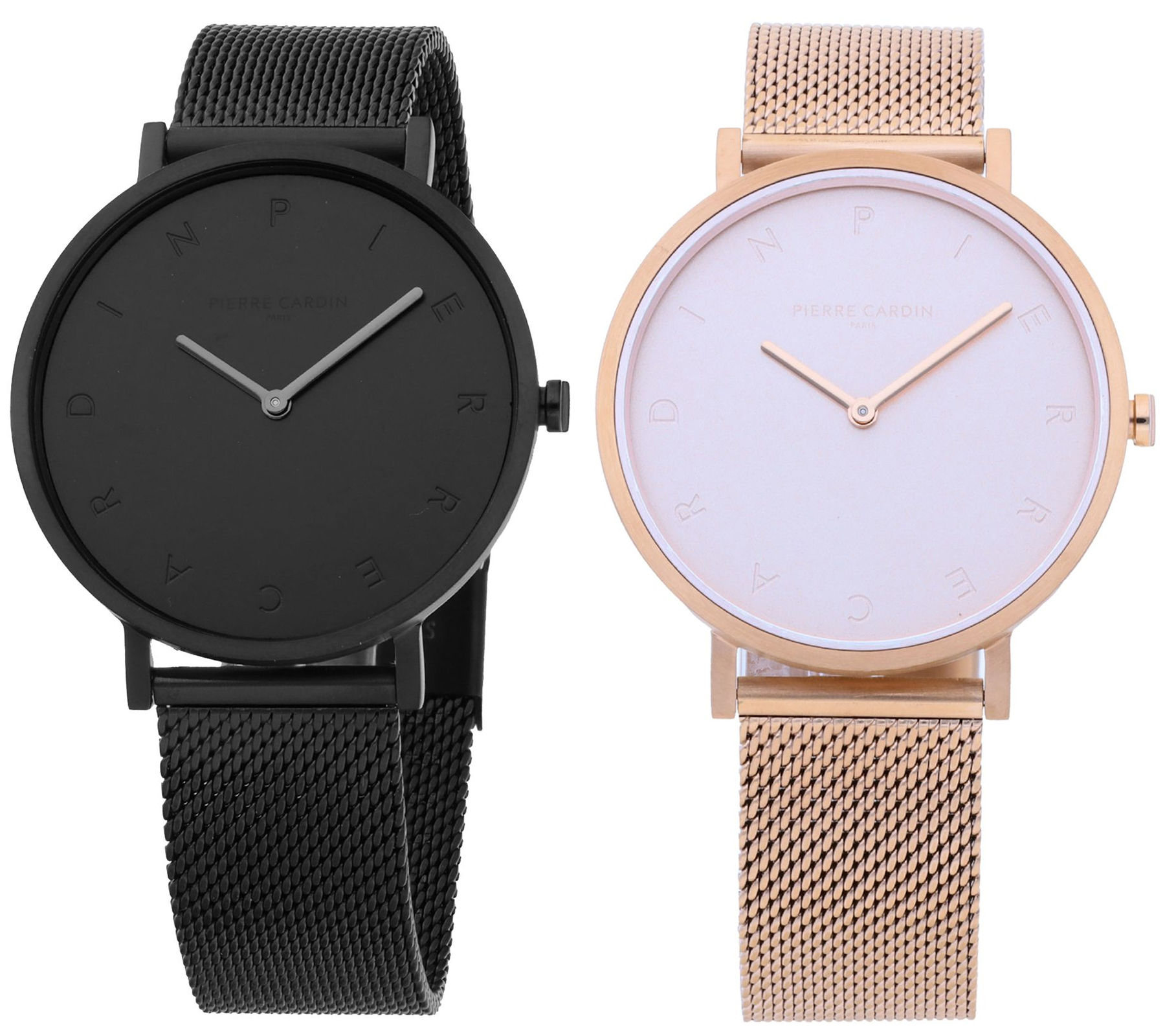 Pierre Cardin Damen Armband-Uhr schlichtes Ziffernblatt analoge Quarz-Uhr mit Edelstahl-Armband 3ATM 39mm CBV.1054 Schwarz oder Rosa Pierre Cardin Damen Armband-Uhr schlichtes Ziffernblatt analoge Quarz-Uhr mit Edelstahl-Armband 3ATM 39mm CBV.1054 Schwarz oder Rosa von Pierre Cardin