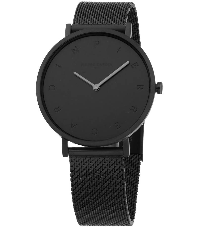 Pierre Cardin Damen Armband-Uhr schlichtes Ziffernblatt analoge Quarz-Uhr mit Edelstahl-Armband 3ATM 39mm CBV.1054 Schwarz von Pierre Cardin