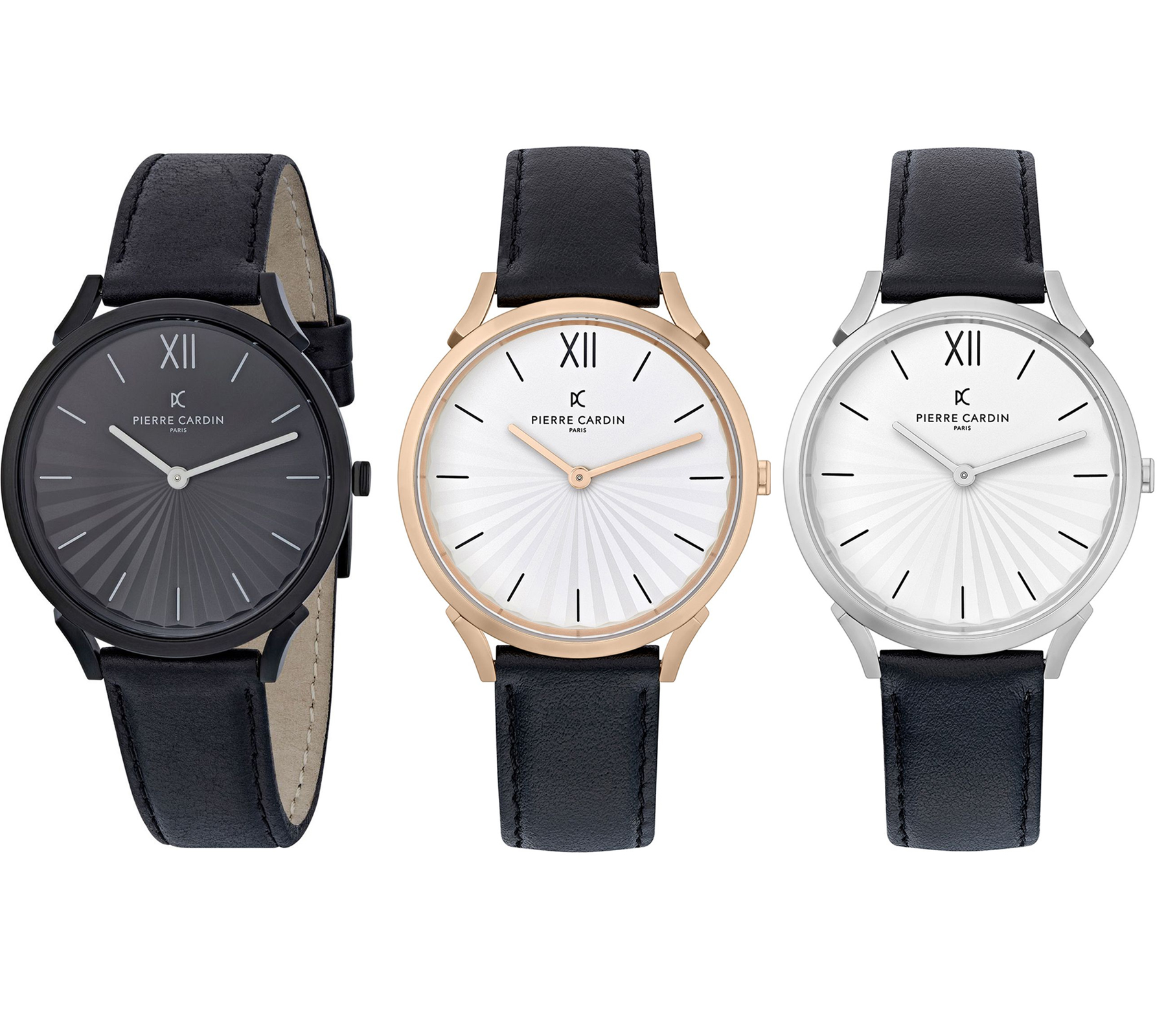 Pierre Cardin Damen Armband-Uhr schlichtes Ziffernblatt analoge Quarz-Uhr mit Leder-Armband 3ATM 40mm CPI.200 Schwarz, Schwarz/Gold oder Schwarz/Silber Pierre Cardin Damen Armband-Uhr schlichtes Ziffernblatt analoge Quarz-Uhr mit Leder-Armband 3ATM 40mm CPI.200 Schwarz, Schwarz/Gold oder Schwarz/Silber von Pierre Cardin