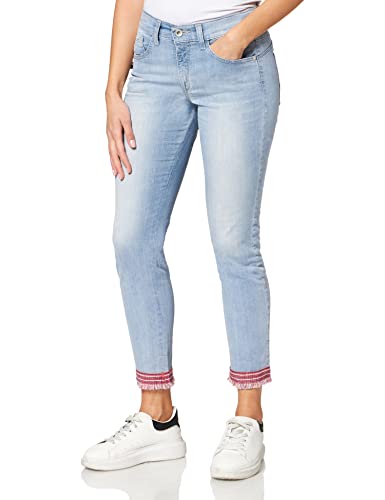 Pierre Cardin Damen Favourite Fransen Skinny Jeans, Blau (Blue 384), 38W / 30L von Pierre Cardin