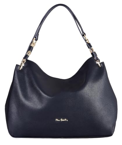 PIERRE CARDIN Damen-Handtasche, Schwarz, 37 cm x 26 cm x 12 cm, Klassisch, Hobo, Echtes Leder, Wasserdicht, Diebstahlsichernd, Schulterriemen, Made in Italy PIERRE CARDIN Damen-Handtasche, Schwarz, 37 cm x 26 cm x 12 cm, Klassisch, Hobo, Echtes Leder, Wasserdicht, Diebstahlsichernd, Schulterriemen, Made in Italy von PIERRE CARDIN
