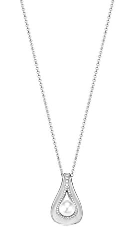 Pierre Cardin Damen-Kette mit Anhänger La Bidassoa 925 Silber Zirkonia Brillantschliff Synthetische Perle Weiß 45 cm - PCNL90505A420 Pierre Cardin Damen-Kette mit Anhänger La Bidassoa 925 Silber Zirkonia Brillantschliff Synthetische Perle Weiß 45 cm - PCNL90505A420 von Pierre Cardin