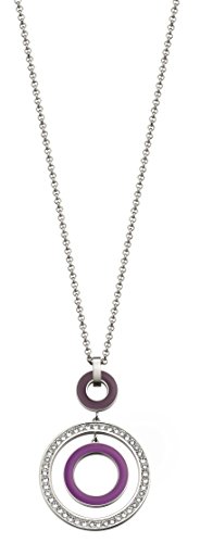 Pierre Cardin Damen-Kette mit Anhänger Saturne Edelstahl Zirkonia weiß Brillantschliff 85 cm - PCNL10026E800 von Pierre Cardin