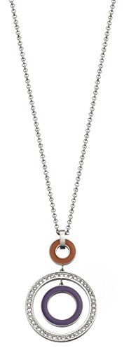 Pierre Cardin Damen-Kette mit Anhänger Saturne Edelstahl Zirkonia weiß Brillantschliff 85 cm - PCNL10026F800 von Pierre Cardin