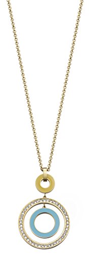 Pierre Cardin Damen-Kette mit Anhänger Saturne Edelstahl Zirkonia weiß Brillantschliff 85 cm - PCNL10026G800 von Pierre Cardin