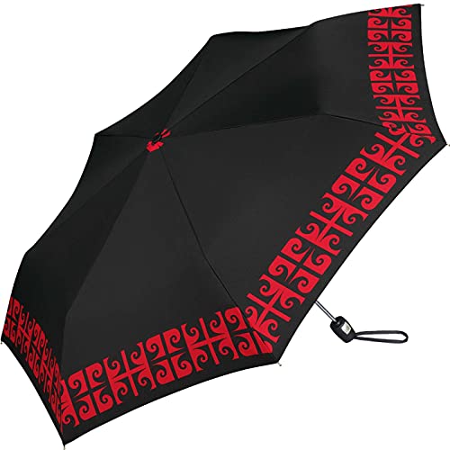 Pierre Cardin Damen Taschenschirm Easymatic Slimline Schwarz-Rot von Pierre Cardin