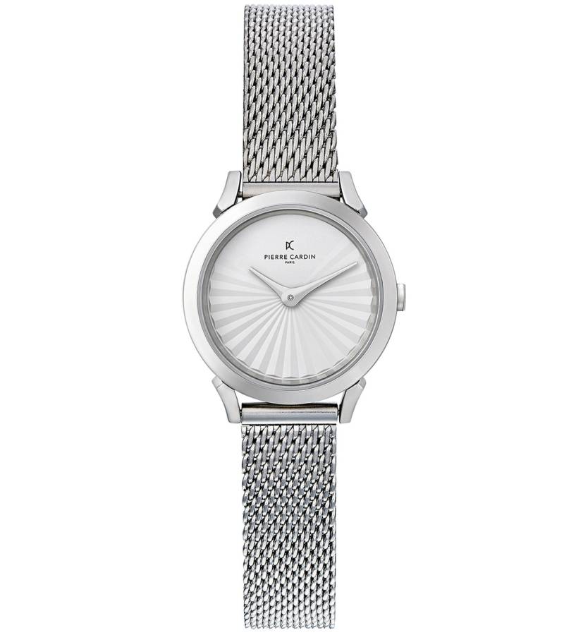 Pierre Cardin Damen Zweizeiger-Armband-Uhr modernes Ziffernblatt analoge Quarz-Uhr mit Edelstahl-Armband 3ATM 27mm CPI.2505 Silber von Pierre Cardin