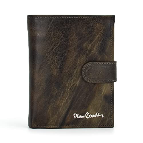 Pierre Cardin FOSSIL TILAK12 331A RFID Herren Geldbörse Echtleder mit Geldscheinfach Kartenfächer Münzfach RFID-Schutz 10,5 x 12,7 x 2,8 cm Grau Druckknopfverschluss von Pierre Cardin