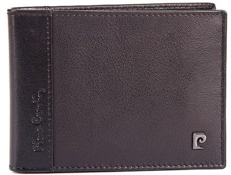 Pierre Cardin Geldbörse aus Leder, Geldbörse und Klappe, Schwarz, Klassisch von Pierre Cardin
