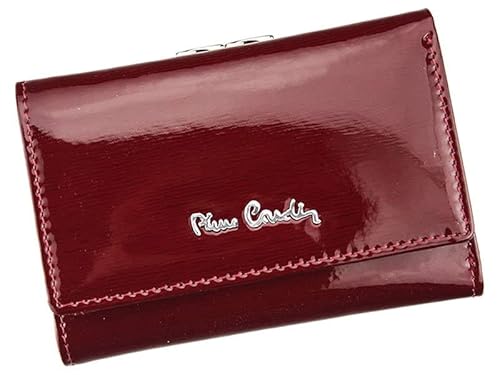 Pierre Cardin Glänzende Brieftasche für Damen Stilvoll aus 100% Naturleder Lackiert 12,5 x 8 x 3,5 cm Für 5 Karten 1 Scheinfach 1 Münzfach Farbe Rot von Pierre Cardin