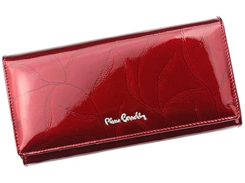 Pierre Cardin 06 Italy Damen Geldbörse - Elegante Portemonnaie Damen, Rechteckig, Münzfach, Separate Geldscheinfächer, Kartenfächer, Naturleder, Leuchtend Rot 18,5 x 10 x 3 cm von Pierre Cardin