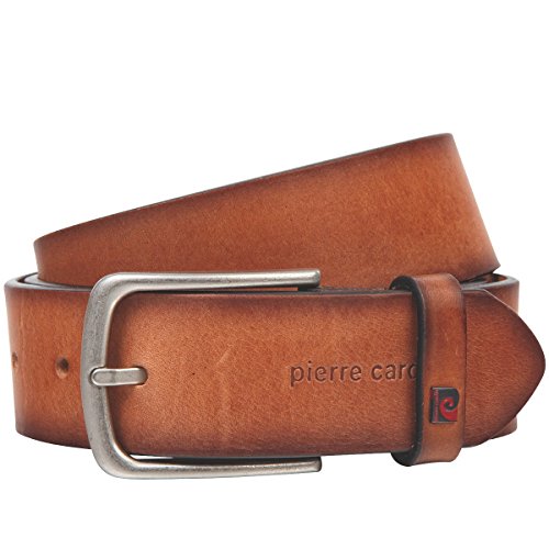 Pierre Cardin Gürtel Herren Vollledergürtel aus Vollrindleder, 40 mm breit, kürzbar, Gürtel, Ledergürtel, Jeans-Gürtel, cognac/marine, Größe/Size:105, Farbe/Color:braun von Pierre Cardin