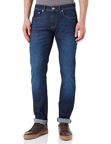Pierre Cardin Herren 5-Pocket Lyon Tapered Jeans, Dark Blue Used Buffies, 30W / 32L von Pierre Cardin