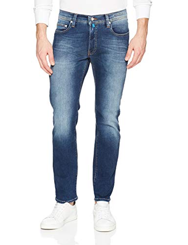Pierre Cardin Herren 5-Pocket Lyon Tapered Jeans, Dark Blue Used Buffies, 38W / 34L von Pierre Cardin