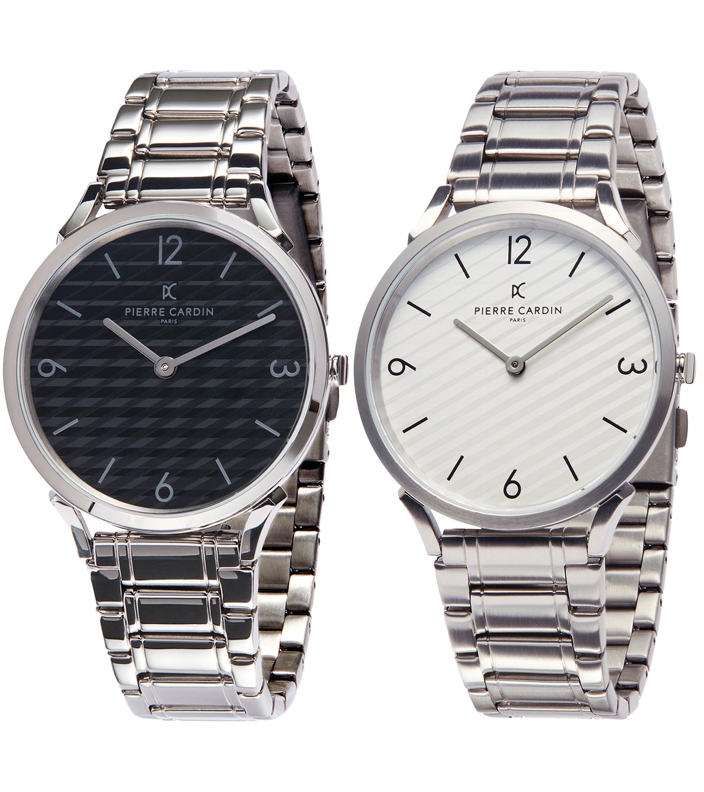 Pierre Cardin Herren Armband-Uhr analoge Quarz-Uhr mit Edelstahl-Armband 3ATM 40mm in Silber/Weiß oder Silber/Schwarz von Pierre Cardin