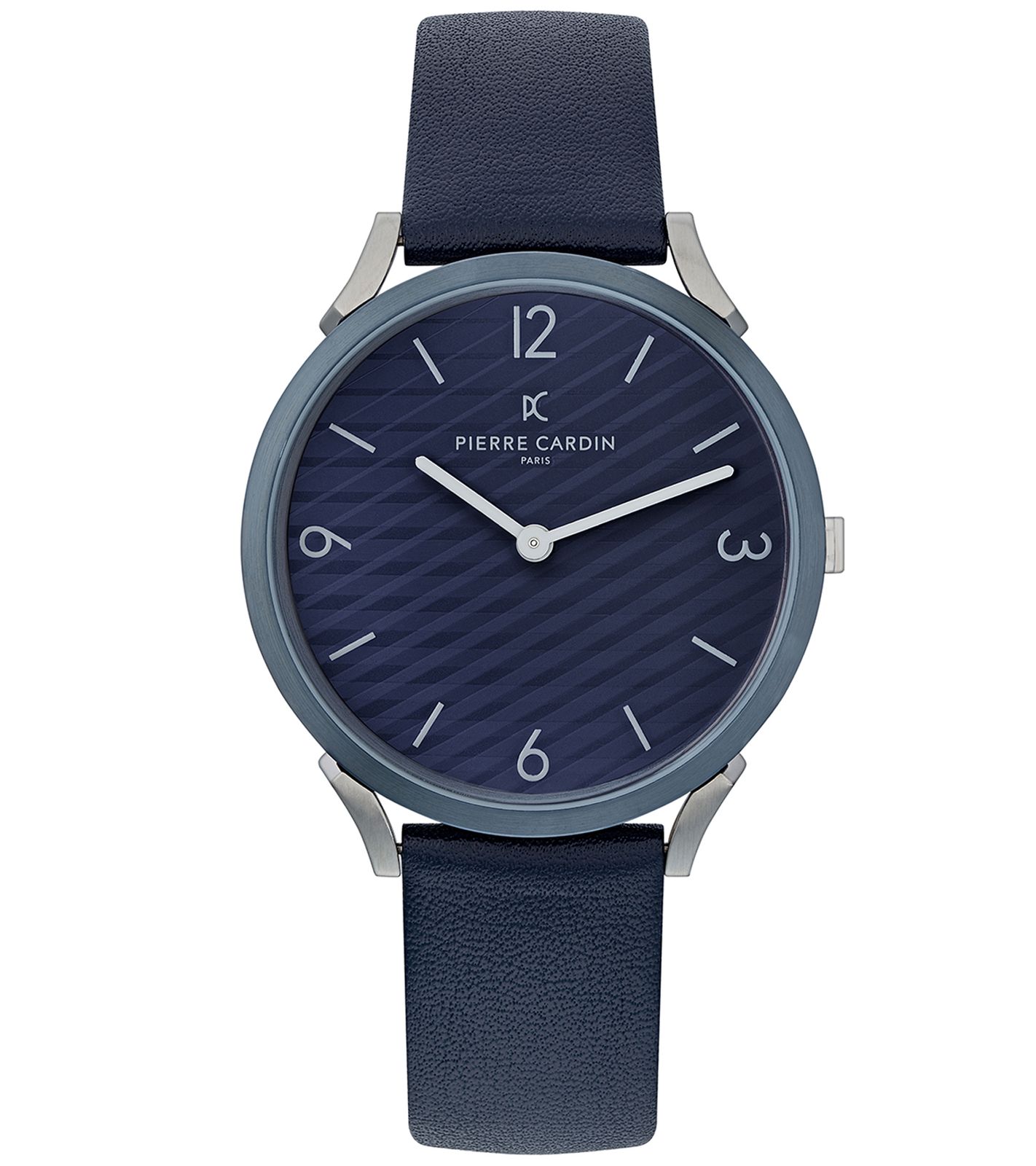 Pierre Cardin Herren Armband-Uhr analoge Quarz-Uhr mit Leder-Armband 3ATM 40mm CPI.2017 Dunkelblau/Silber von Pierre Cardin