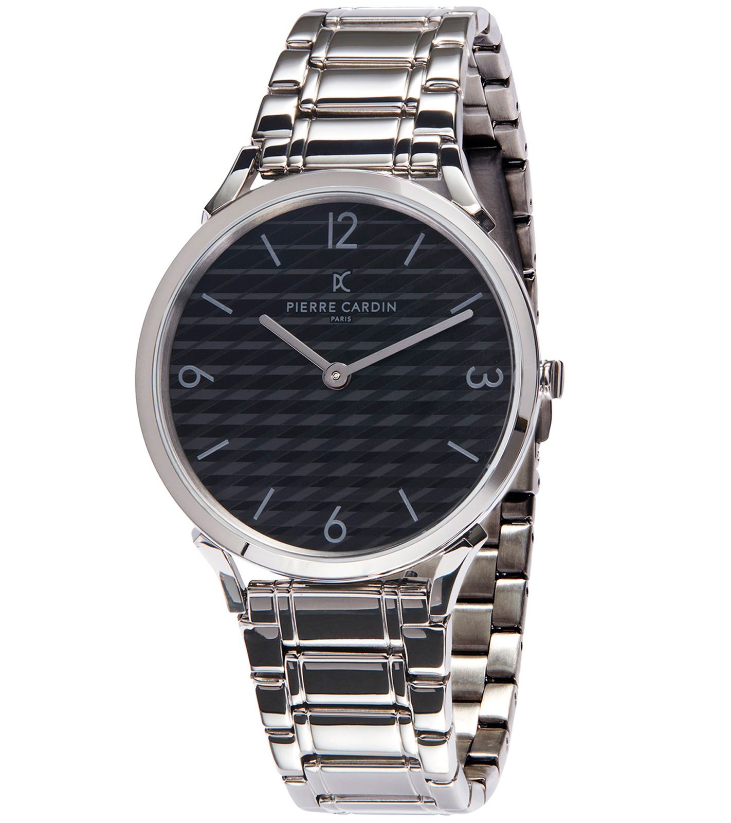 Pierre Cardin Herren Armband-Uhr mit Faltschließe analoge Quarz-Uhr mit Edelstahl-Armband 3ATM 40mm CPI.2019 Silber von Pierre Cardin