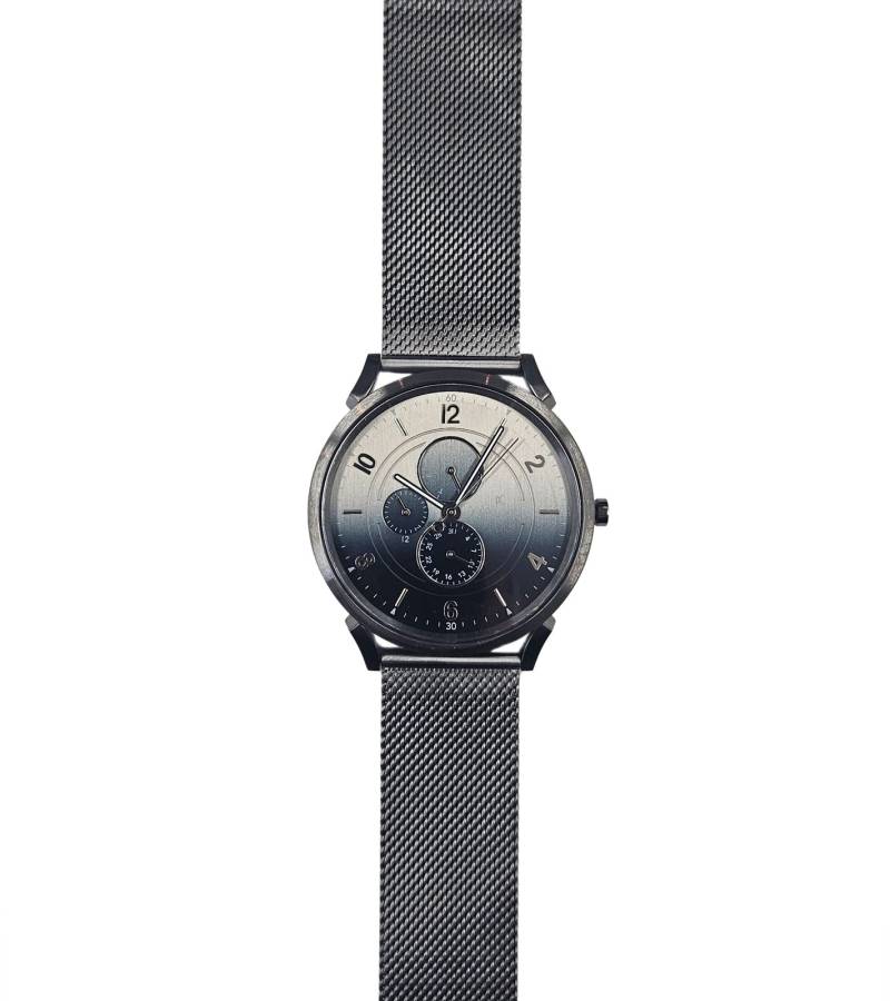 Pierre Cardin Herren Armband-Uhr mit Multi-Ziffernblatt und Farbverlauf analoge Quarz-Uhr mit Edelstahl-Armband 3ATM 44mm CPI.2059 Silber/Blau von Pierre Cardin