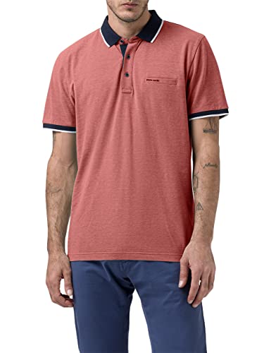 Pierre Cardin Herren Bicolor Polo Poloshirt, Karminrot, XL von Pierre Cardin