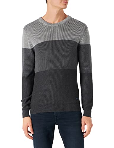 Pierre Cardin Herren Gebreide ronde hals Pullover, Grau, L EU von Pierre Cardin