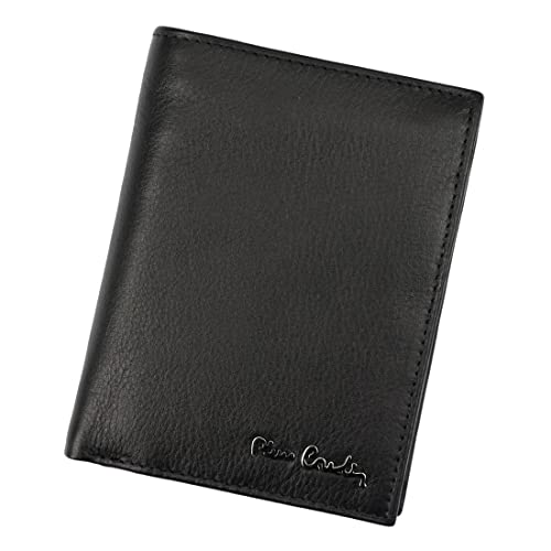 Pierre Cardin Geldtasche Herren Leder Cb Tilak26 331A RFID, Portmonee Herren 10 Kartenfächer, Münz- und Geldscheinfächer, 10 x 13 x 2,5 cm, Schwarz und Blau von Pierre Cardin